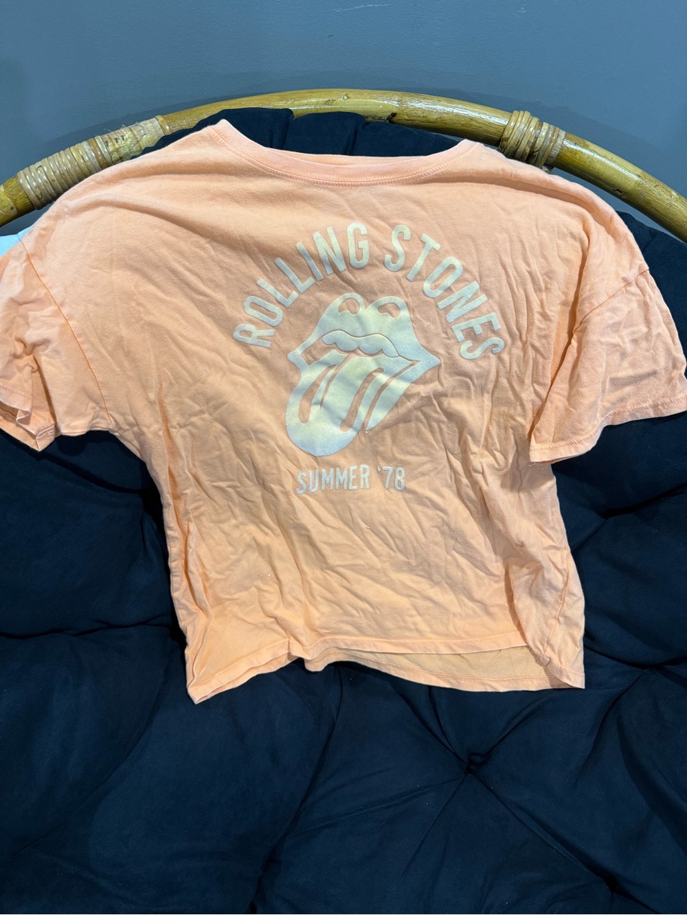 the Rolling Stones Peach Logo woman’s Tee - Summer '78 Graphic